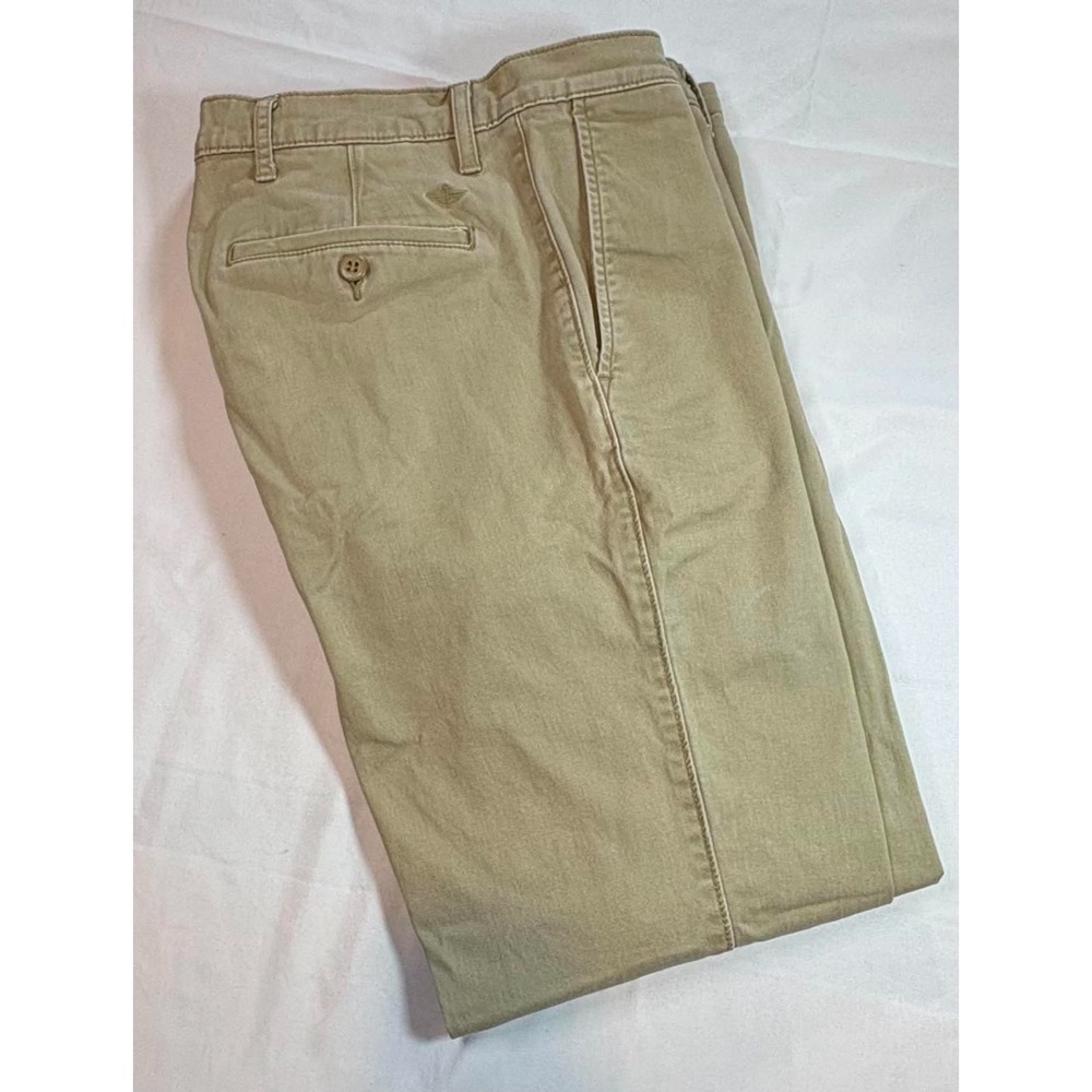 Dockers Pants Mens 30x29 Tan Khaki Straight Fit Chino Cotton Flat Front Casual